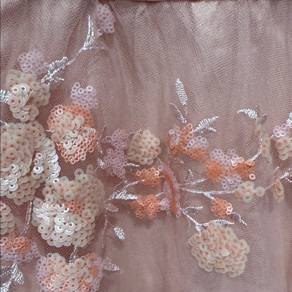 City Chic Strapless Floral Dress in Peach and Pink - Picture 4 of 8